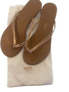 Tkees Duos Sandal Tan With Pink & Gold Straps